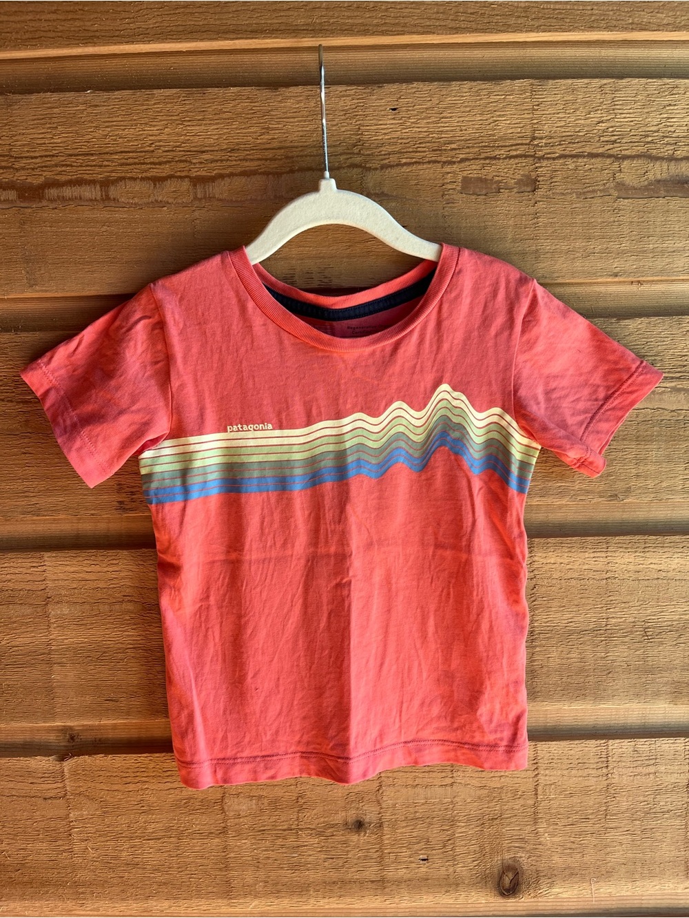 Patagonia Toddler Kids' Organic Cotton Graphic Tee in Coral 2T